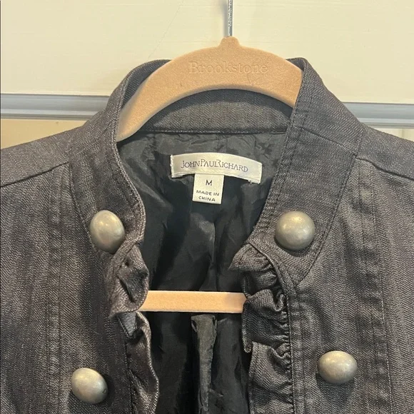 JohnPaulRichard Black Ruffled Blazer - Picture 2 of 9